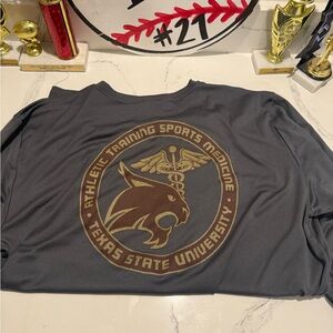 Sport-Tek Charcoal Long Sleeve Tee with Bronze Emblem